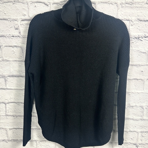 Michael Kors Black Waffle Knit Pullover Turtleneck - Picture 10 of 15